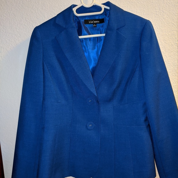 Blue Jacket with Shoulder Pads (like new) - Picture 1 of 4